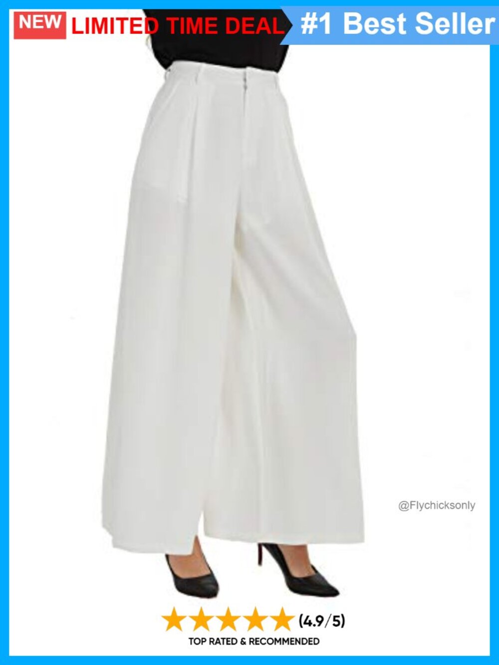 High Waist Wide Leg Palazzo Trousers Pleated Dress Pants